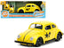 1959 Volkswagen Beetle Yellow with Black Graphics and Boxing Gloves Accessory "Punch Buggy" Series 1/32 Diecast Model Car by Jada - Minihomy