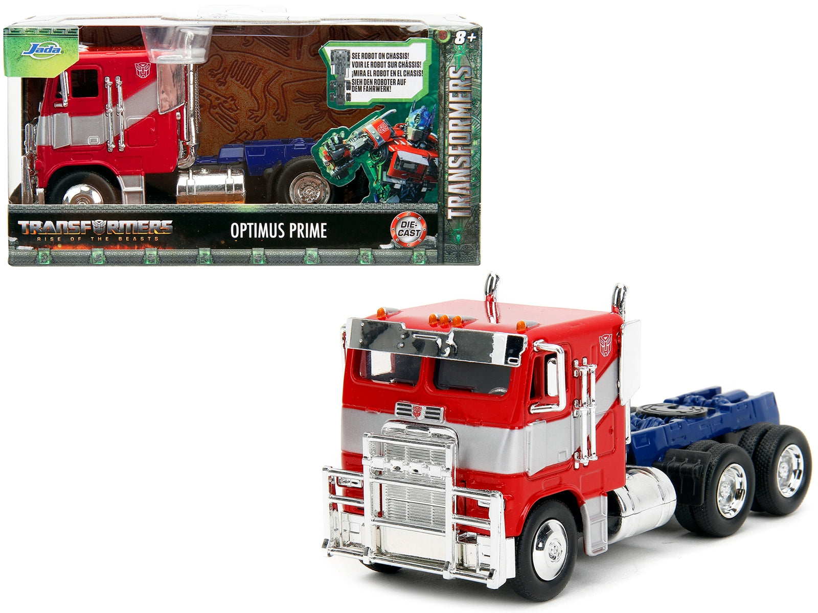 Optimus Prime Tractor Truck Red and Blue with Silver Stripes - Minihomy