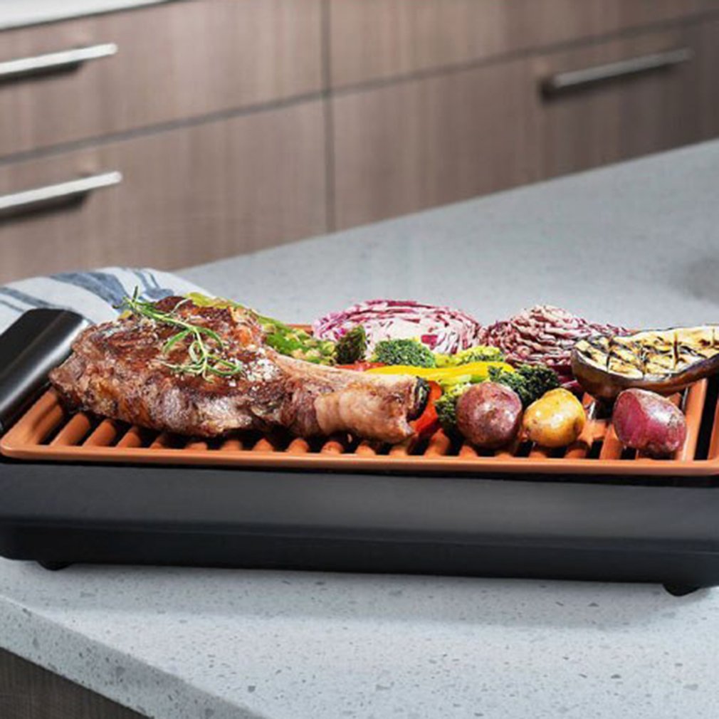 Non-stick Durable Electrothermal Barbecue Plate Fast BBQ Smokeless Grill with Temperature