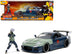 Jada 1/24 Diecast: 1993 Mazda RX-7 Dark Blue, Green Hood, Kakashi Hatake Figure - "Naruto Shippuden" Anime Hollywood Rides Series - Minihomy