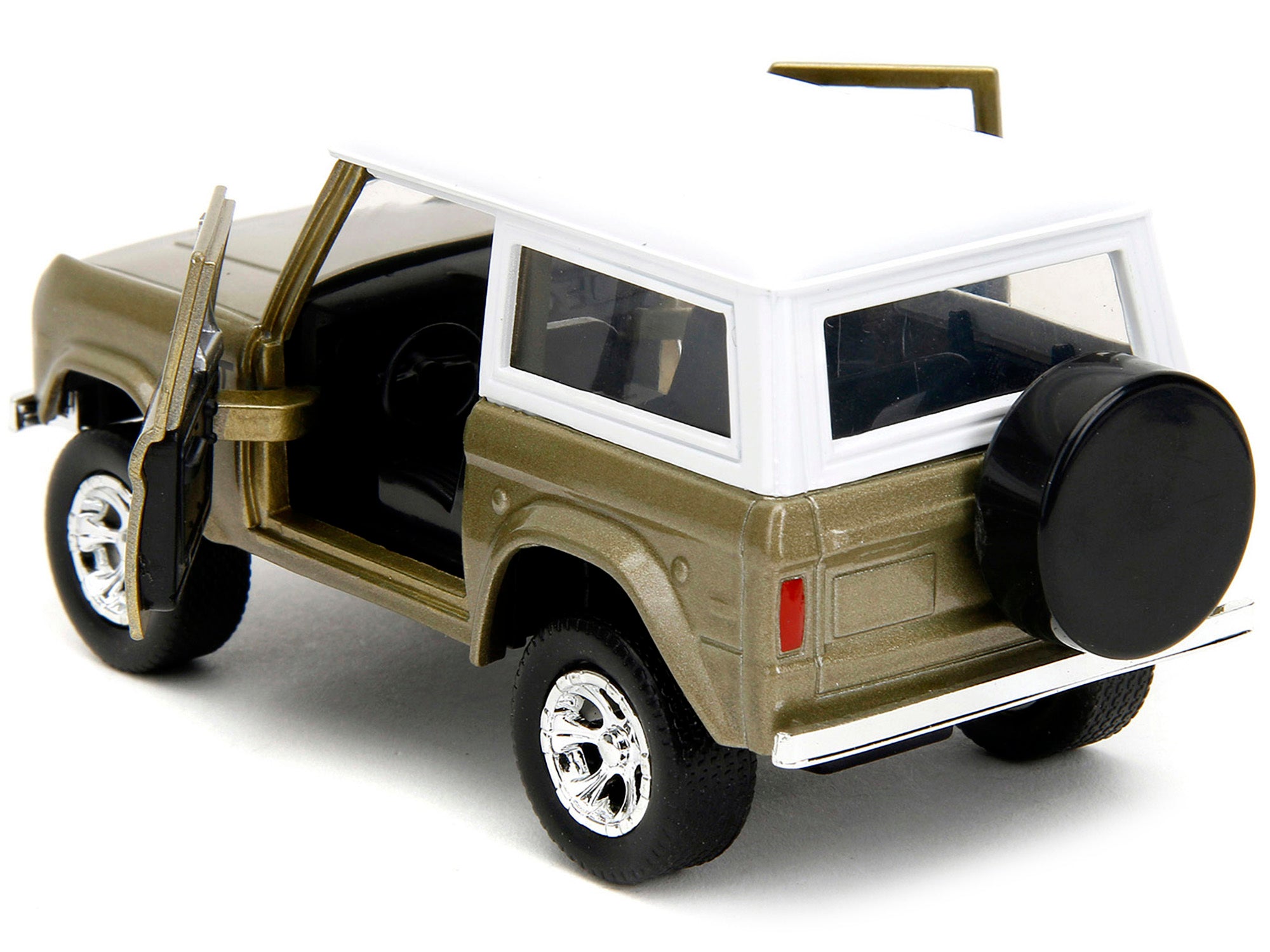 1973 Ford Bronco Gold Metallic with White Top and Groot Diecast Figure "Guardians of the Galaxy" "Marvel" Series 1/32 Diecast Model Car by Jada - Minihomy