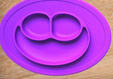 Children's meal pad with silicone smiling face plate