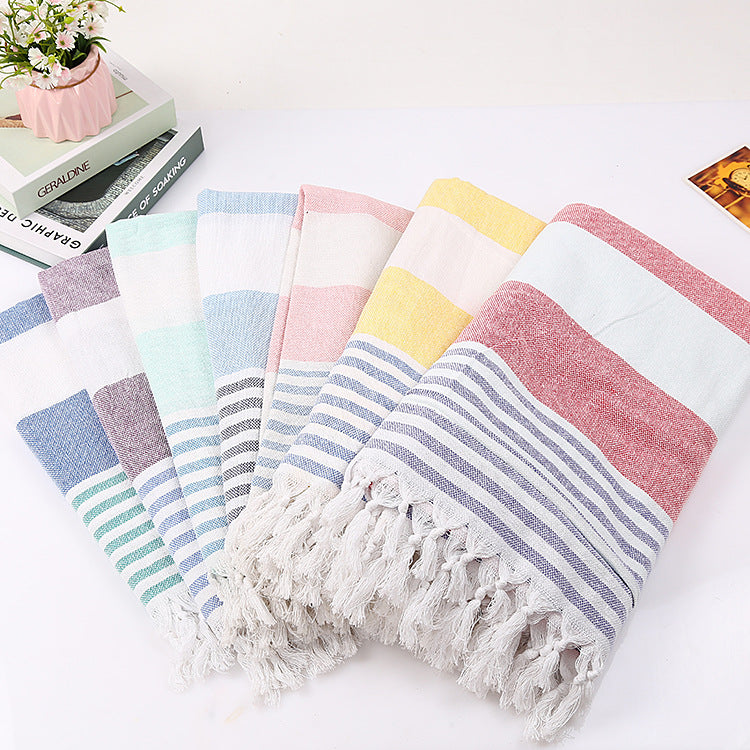 Cotton striped beach towel