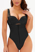 Full Size Adjustable Strap Zip-Up Shaping Bodysuit - Minihomy