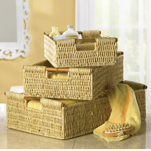Nesting Corn Husk Basket Set