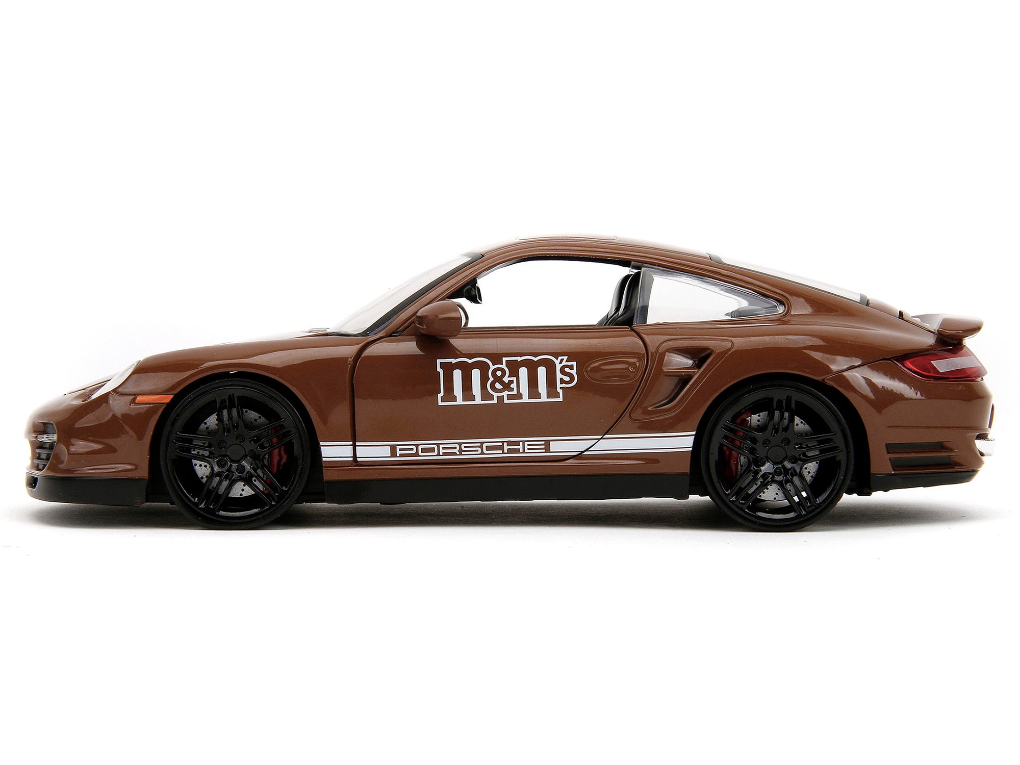 Porsche 911 Turbo Brown and Brown M&M Diecast Figure "M&M's" "Hollywood Rides" Series 1/24 Diecast Model Car by Jada - Minihomy