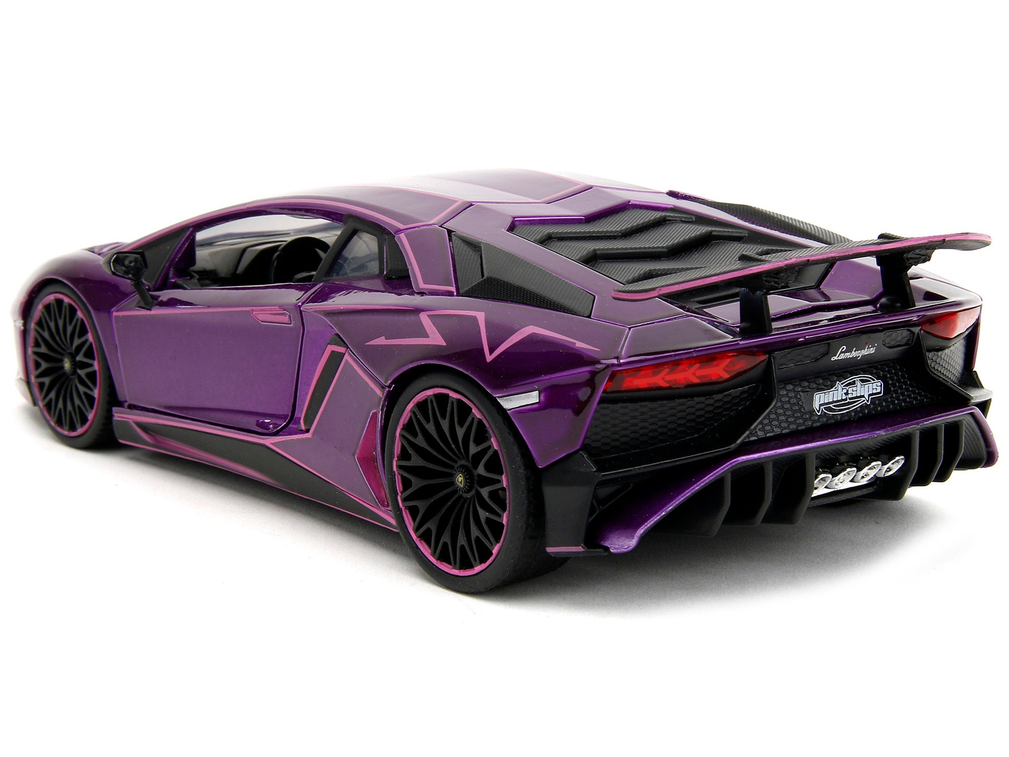 Lamborghini Aventador SV Candy Purple with Pink Graphics "Pink Slips" Series 1/24 Diecast Model Car by Jada - Minihomy