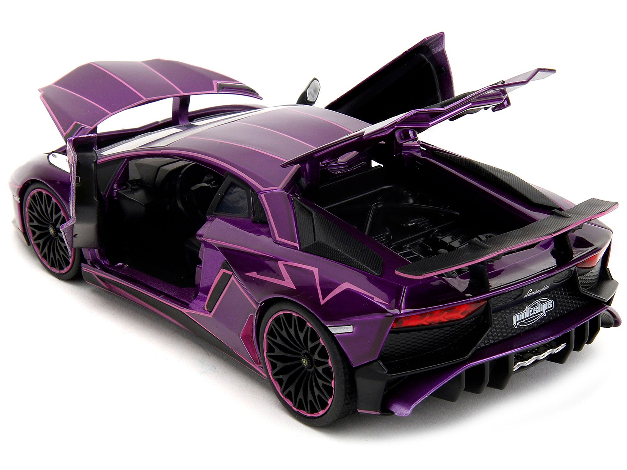 Lamborghini Aventador SV Candy Purple with Pink Graphics "Pink Slips" Series 1/24 Diecast Model Car by Jada - Minihomy