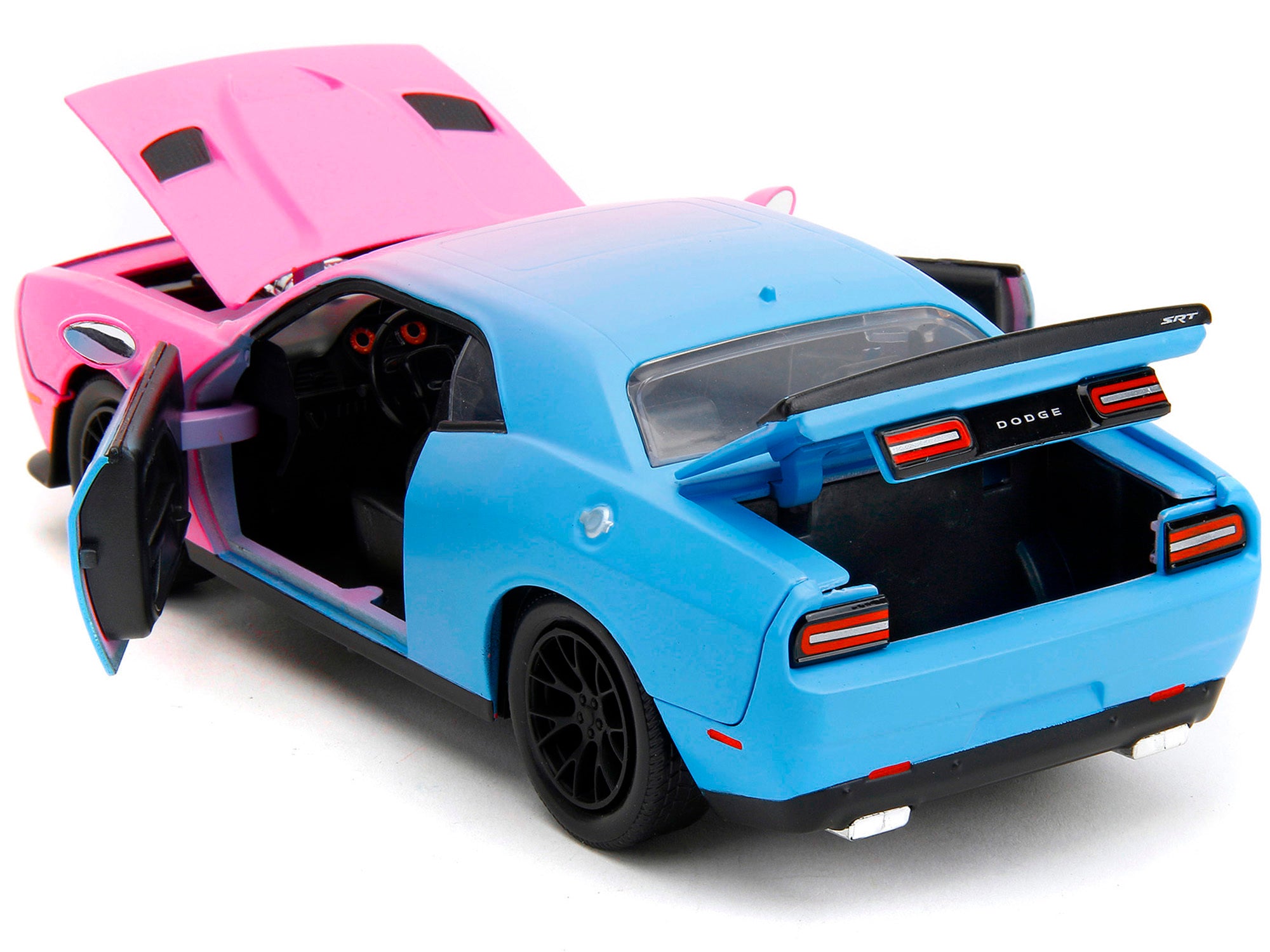 2015 Dodge Challenger SRT Hellcat Pink and Blue "Pink Slips" Series 1/24 Diecast Model Car by Jada - Minihomy