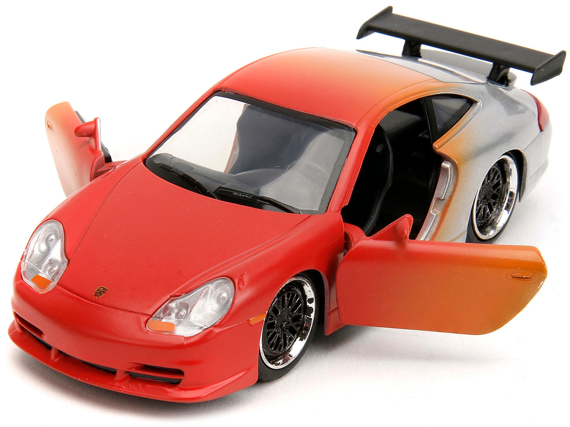 Porsche 911 GT3 RS Matt Orange and Silver Metallic "Pink Slips" Series 1/32 Diecast Model Car by Jada - Minihomy