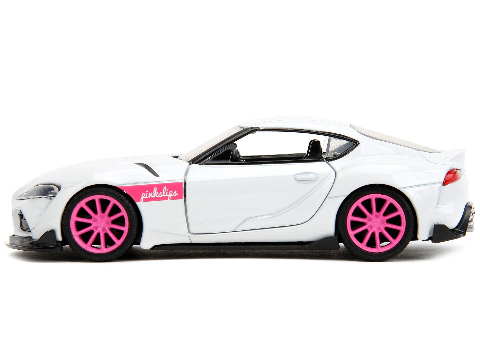 2020 Toyota Supra White Metallic with Pink Wheels "Pink Slips" Series 1/32 Diecast Model Car by Jada - Minihomy