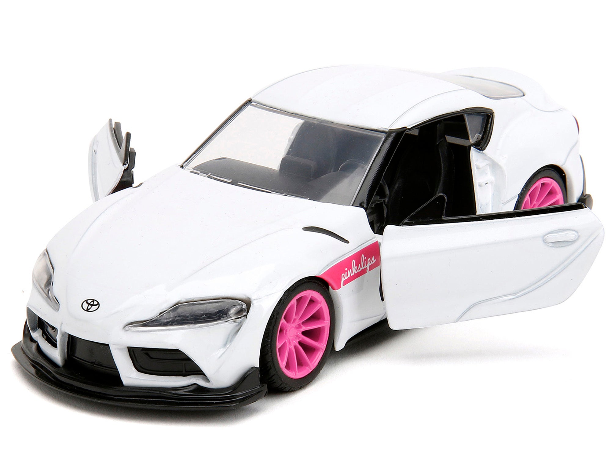 2020 Toyota Supra White Metallic with Pink Wheels "Pink Slips" Series 1/32 Diecast Model Car by Jada - Minihomy