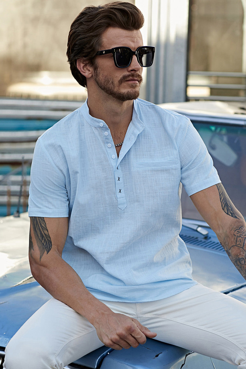 Short Sleeve Henley Shirt