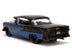 1955 Chevrolet Bel Air Blue Metallic and Black with Black Flames "Bigtime Muscle" Series 1/24 Diecast Model Car by Jada - Minihomy