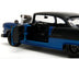 1955 Chevrolet Bel Air Blue Metallic and Black with Black Flames "Bigtime Muscle" Series 1/24 Diecast Model Car by Jada - Minihomy