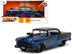 1955 Chevrolet Bel Air Blue Metallic and Black with Black Flames "Bigtime Muscle" Series 1/24 Diecast Model Car by Jada - Minihomy