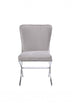 24" Beige Velvet And Silver Parsons Chair - Minihomy