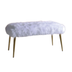 18" X 38" X 20" White Faux Fur Gold Metal Upholstered (Seat) Bench - Minihomy