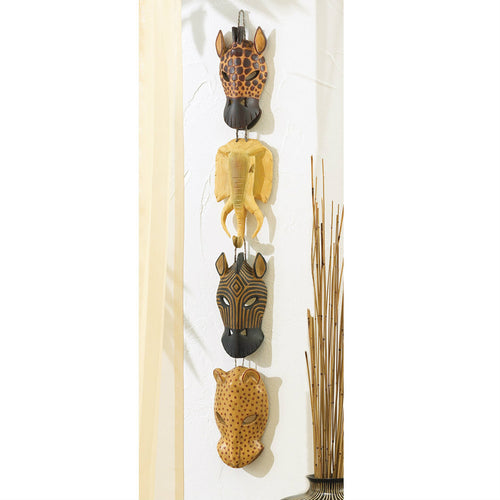 African Animal Masks Wall Hanging