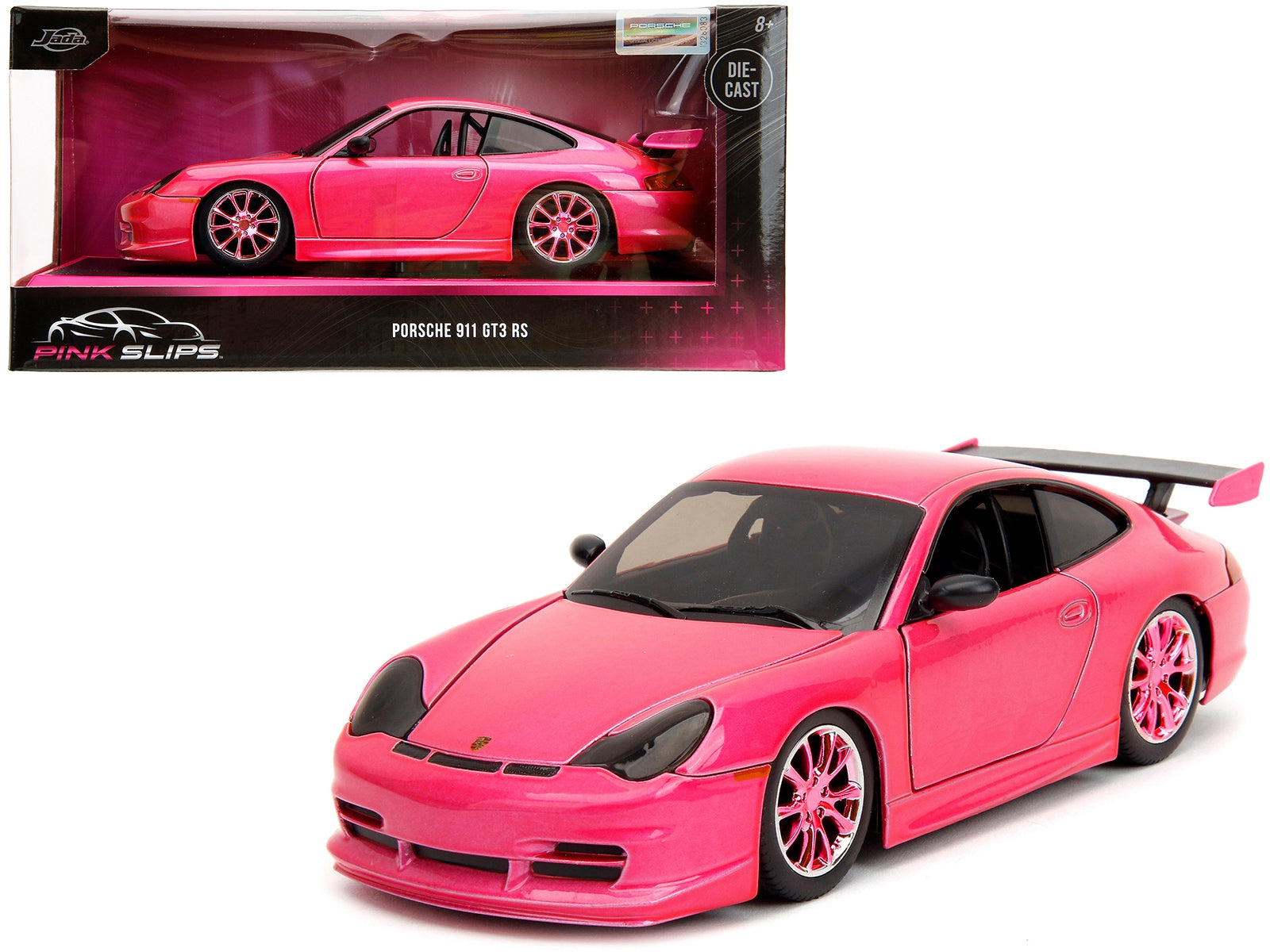 Porsche 911 GT3 RS Pink Metallic with Pink Wheels "Pink Slips" Series 1/24 Diecast Model Car by Jada - Minihomy