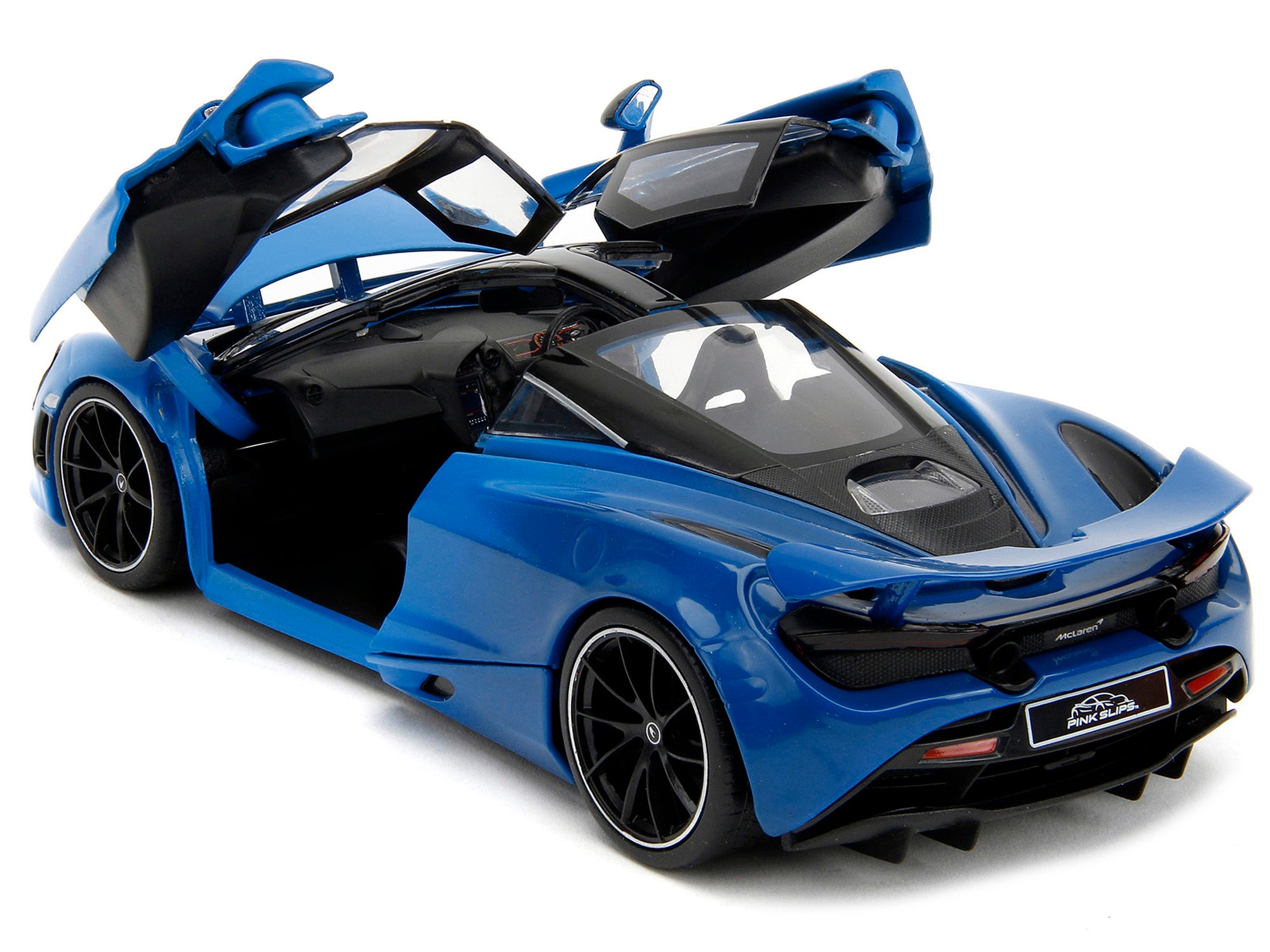 McLaren 720S Blue and Dark Blue with Black Top "Pink Slips" Series 1/24 Diecast Model Car by Jada - Minihomy