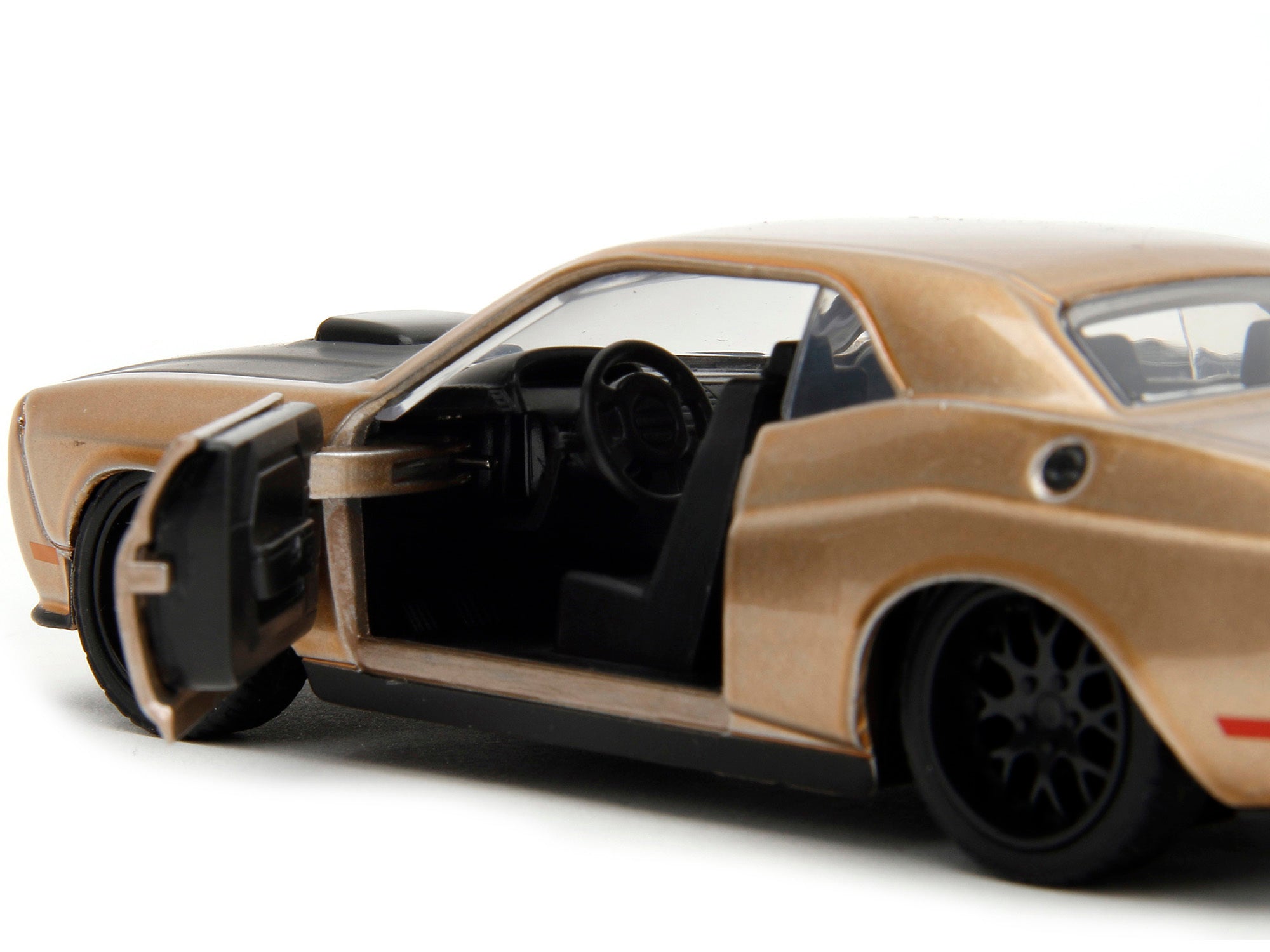 2012 Dodge Challenger SRT8 Gold Metallic with Black Hood "Pink Slips" Series 1/32 Diecast Model Car by Jada - Minihomy