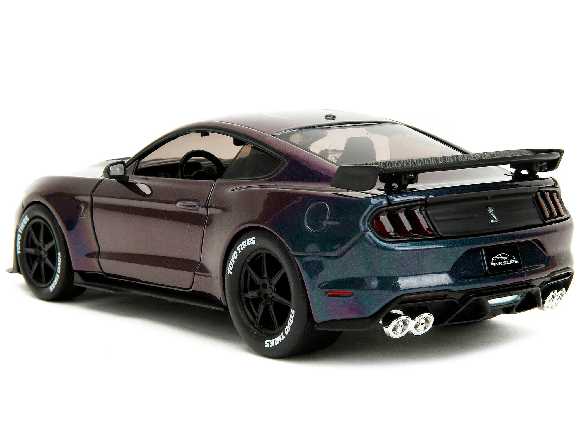 2020 Ford Mustang Shelby GT500 Dark Blue Metallic and Purple Metallic "Pink Slips" Series 1/24 Diecast Model Car by Jada - Minihomy