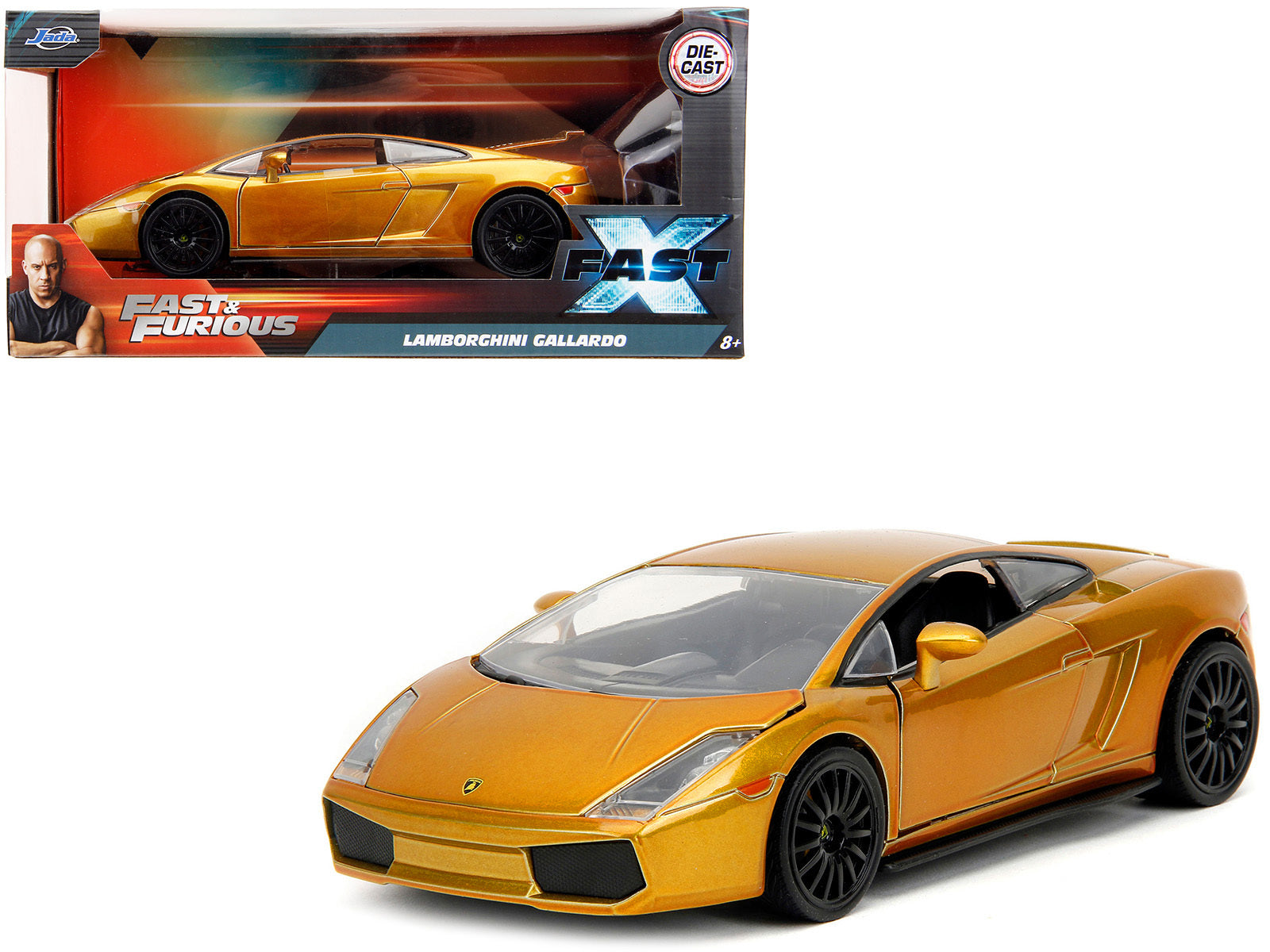 Lamborghini Gallardo Gold Metallic "Fast X" (2023) Movie "Fast & Furious" Series 1/24 Diecast Model Car by Jada - Minihomy