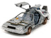 DeLorean Brushed Metal Time Machine (Train Wheel Version) with Lights 1990 - Minihomy