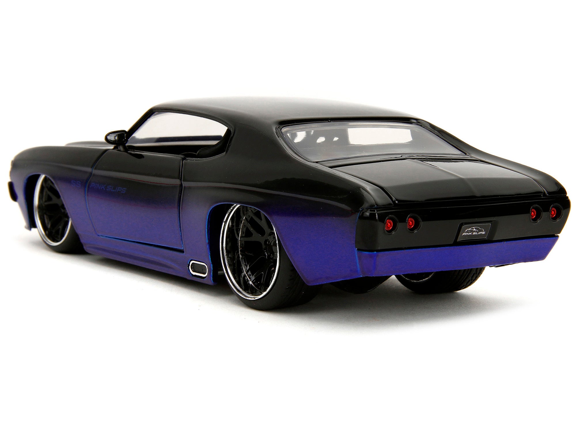 1971 Chevrolet Chevelle SS Black and Blue "Pink Slips" Series 1/24 Diecast Model Car by Jada - Minihomy