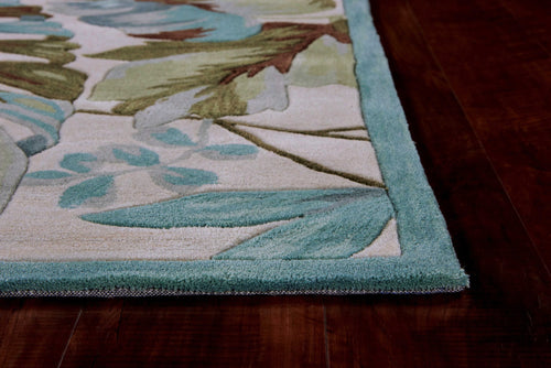5' X 7' 6 Polyester Ivory  Area Rug