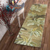 10' Moss Green Hand Tufted Tropical Trees Indoor Runner Rug - Minihomy