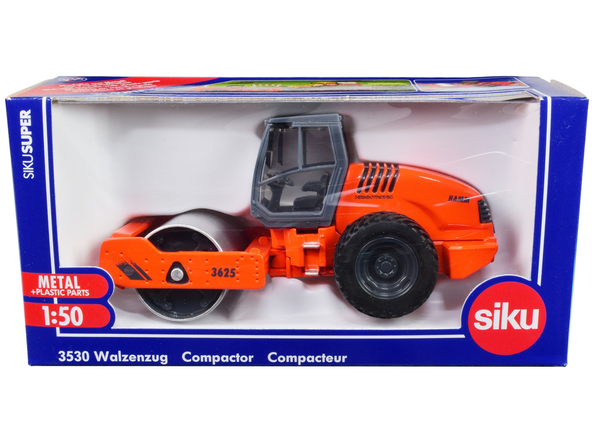 Hamm 3625 Compactor Orange 1/50 Diecast Model by Siku - Minihomy