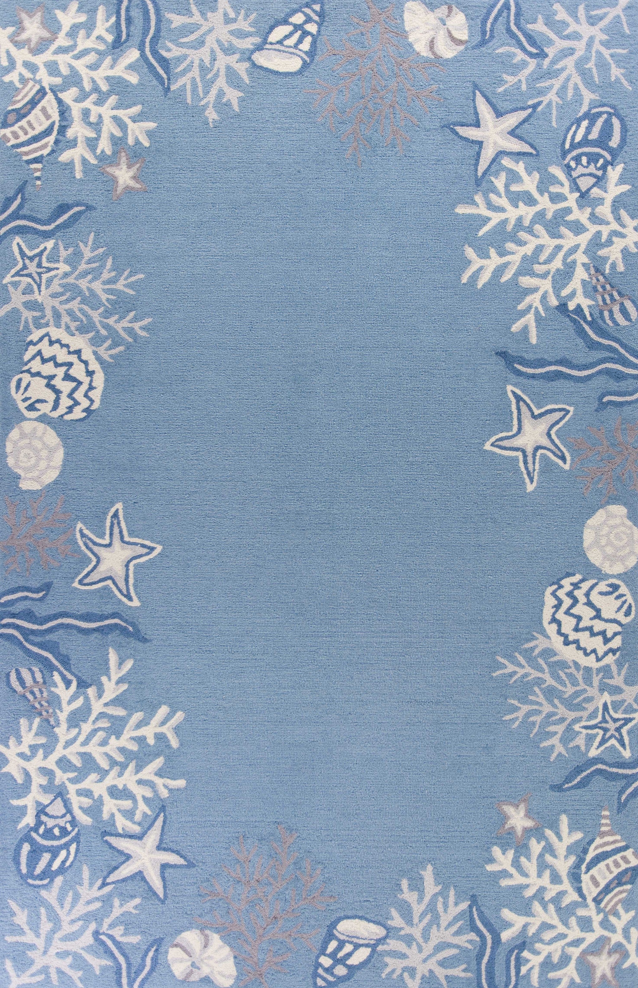 1' X 2' Polyester Sea Blue Area Rug - Minihomy