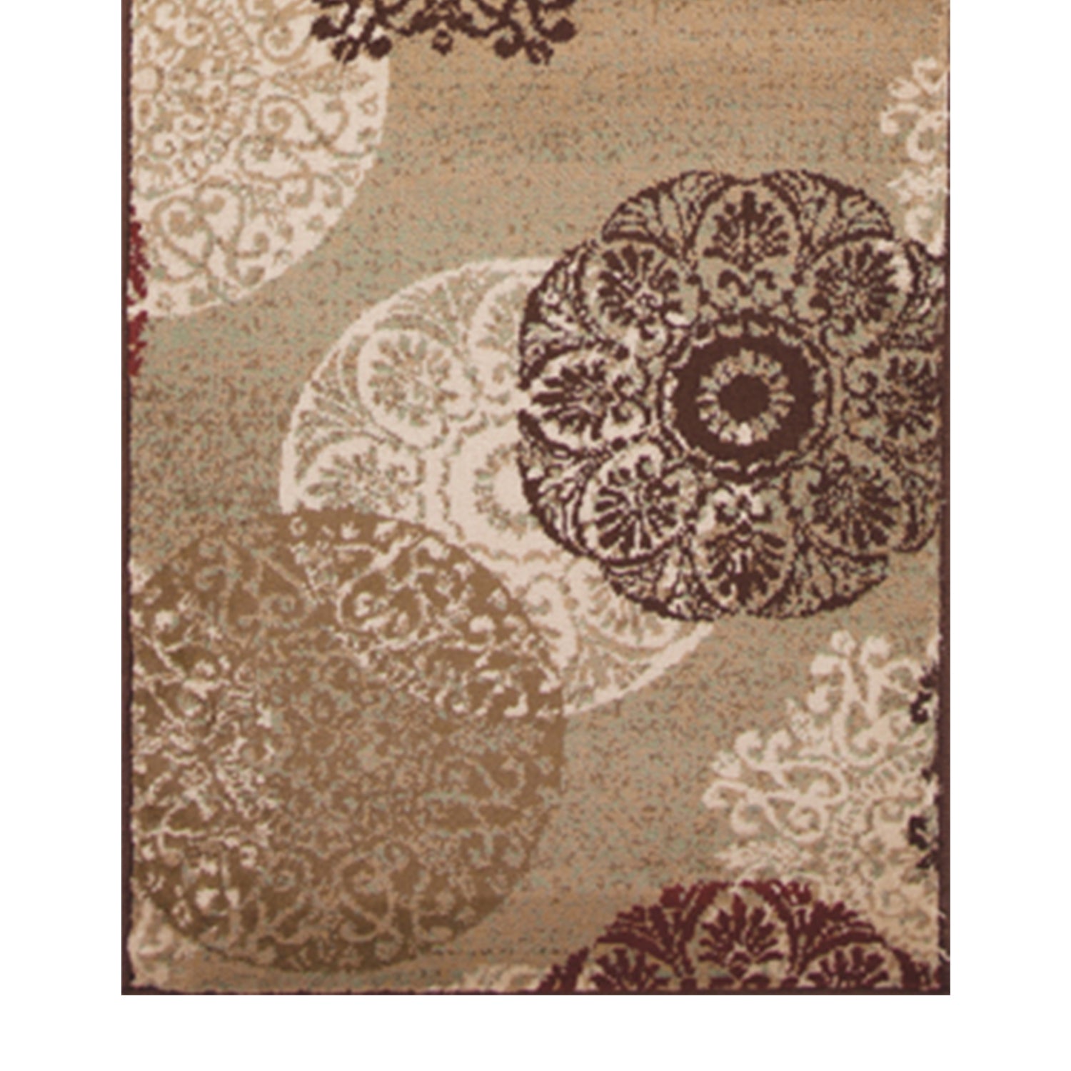 8' X 11' Sage Vintage Circular Patterns Indoor Area Rug - Minihomy