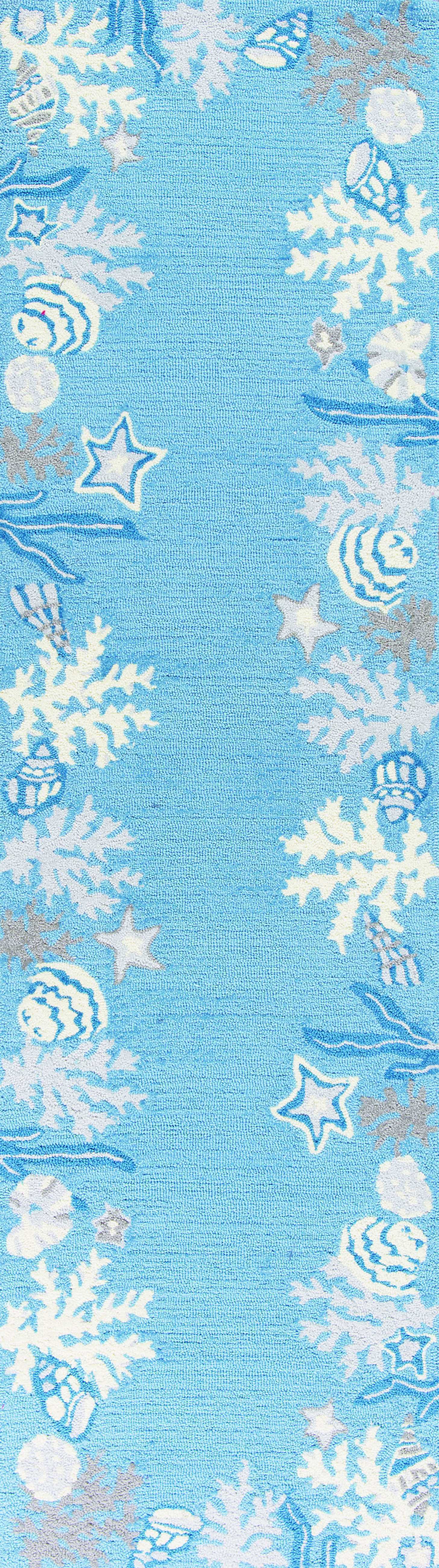 1' X 2' Polyester Sea Blue Area Rug - Minihomy