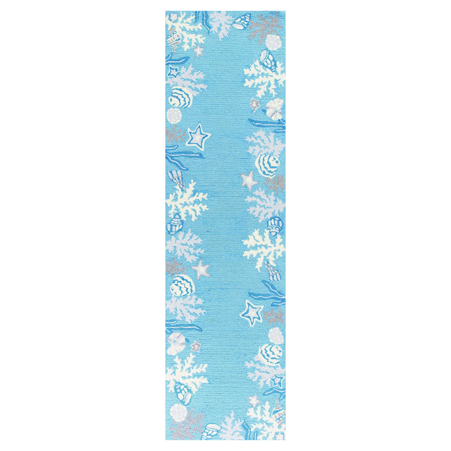 1' X 2' Polyester Sea Blue Area Rug - Minihomy