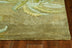 10' Moss Green Hand Tufted Tropical Trees Indoor Runner Rug - Minihomy