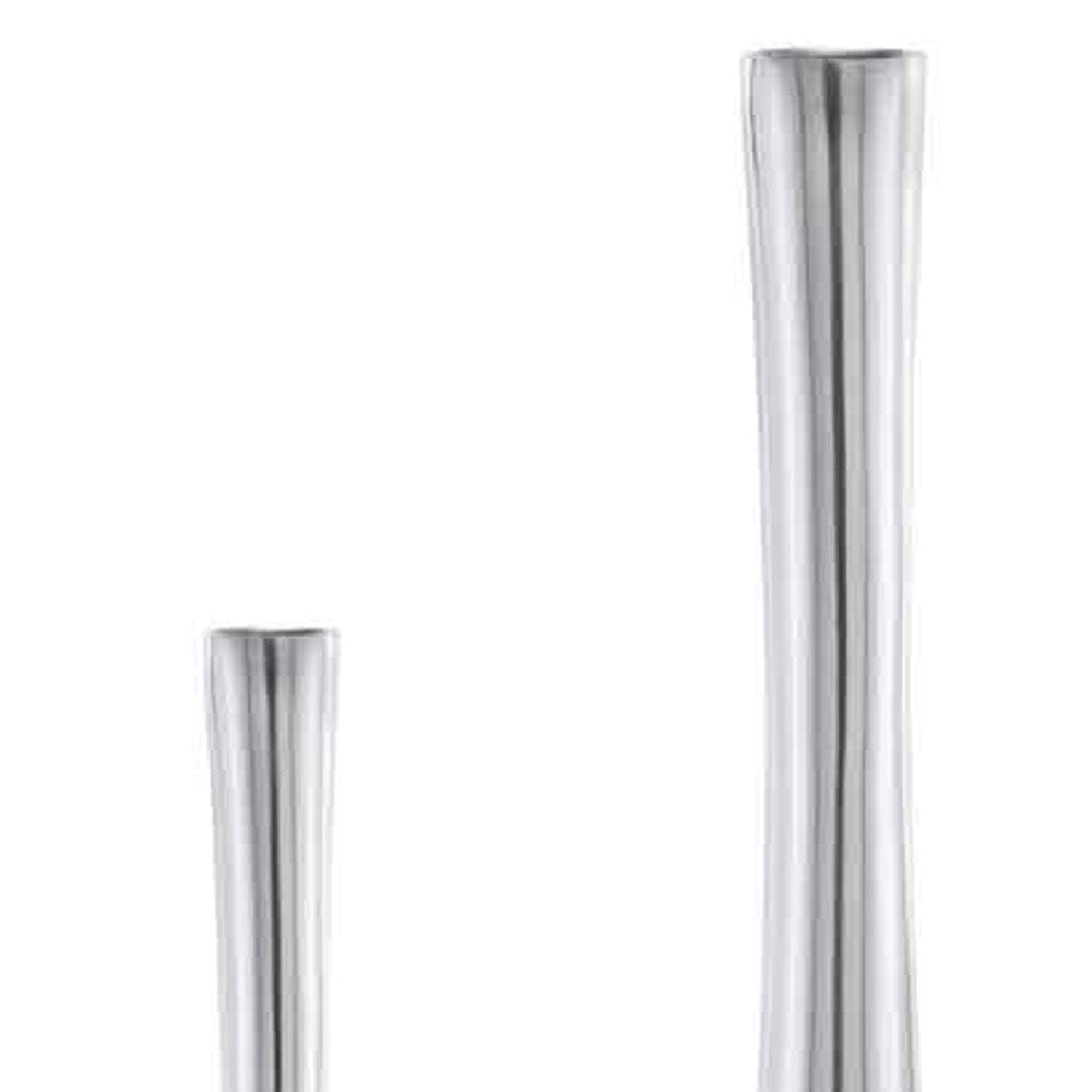 Buffed Silver Hole Set Of 2 Vases - Minihomy