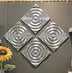 12" Buffed Aluminum Circle In Square Hanging Wall Decor - Minihomy