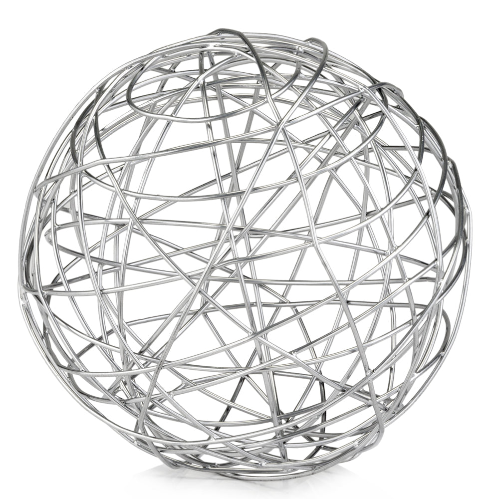 12" X 12" X 12" Silver Extra Large Wire Sphere - Minihomy