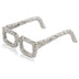 2" Silver Buffed Aluminum Decorative Eyeglasses - Minihomy