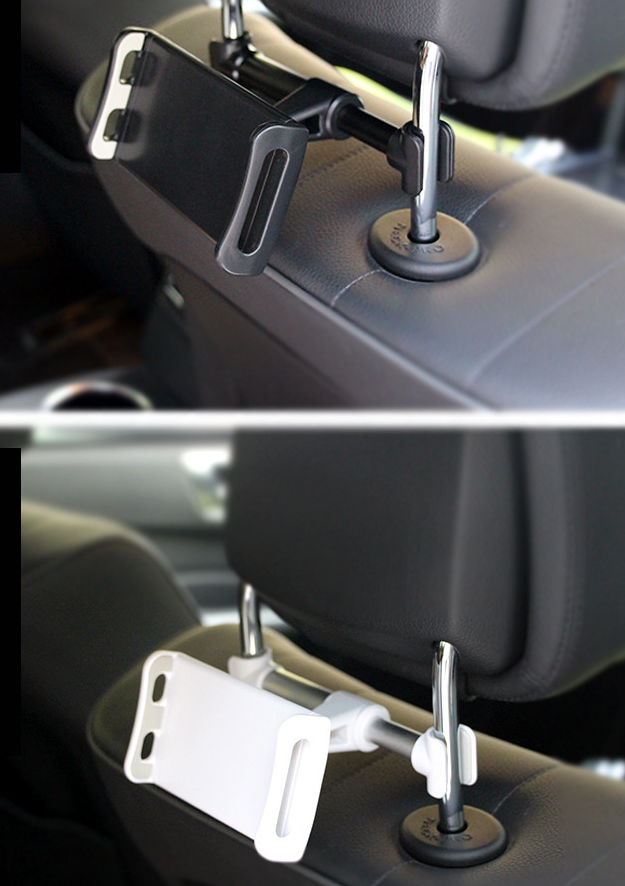 Space aluminum alloy car rear seat headrest mobile phone flat navigation bracket