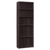 11.75" X 24.75" X 71.25" Cappuccino 5 Shelves  Bookcase - Minihomy