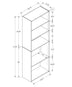 11.75" X 24.75" X 71.25" Cappuccino 5 Shelves  Bookcase - Minihomy