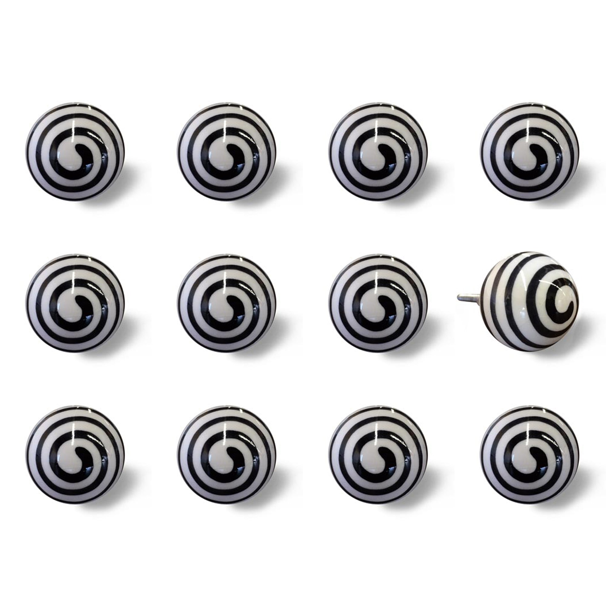 1.5" X 1.5" X 1.5" Ceramic Metal Multicolor 12 Pack Knob - Minihomy