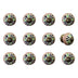 1.5" X 1.5" X 1.5" Ceramic Metal Multicolor 12 Pack Knob - Minihomy