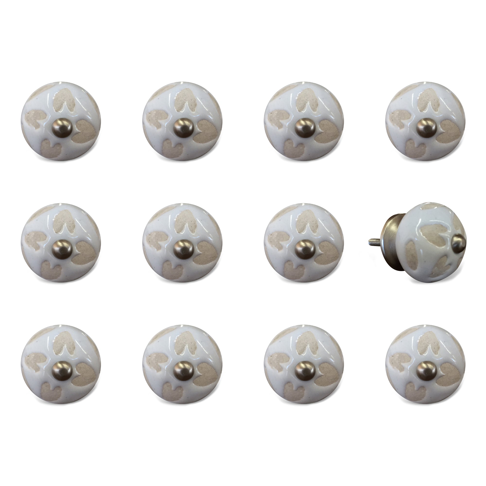 1.5" X 1.5" X 1.5" Ceramic Metal Multicolor 12 Pack Knob - Minihomy