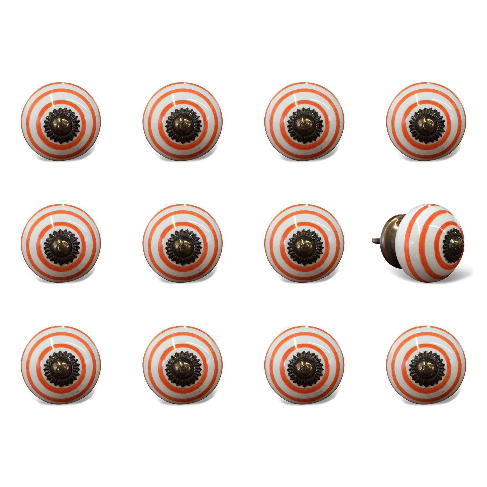 1.5" X 1.5" X 1.5" Ceramic Metal Multicolor 12 Pack Knob - Minihomy