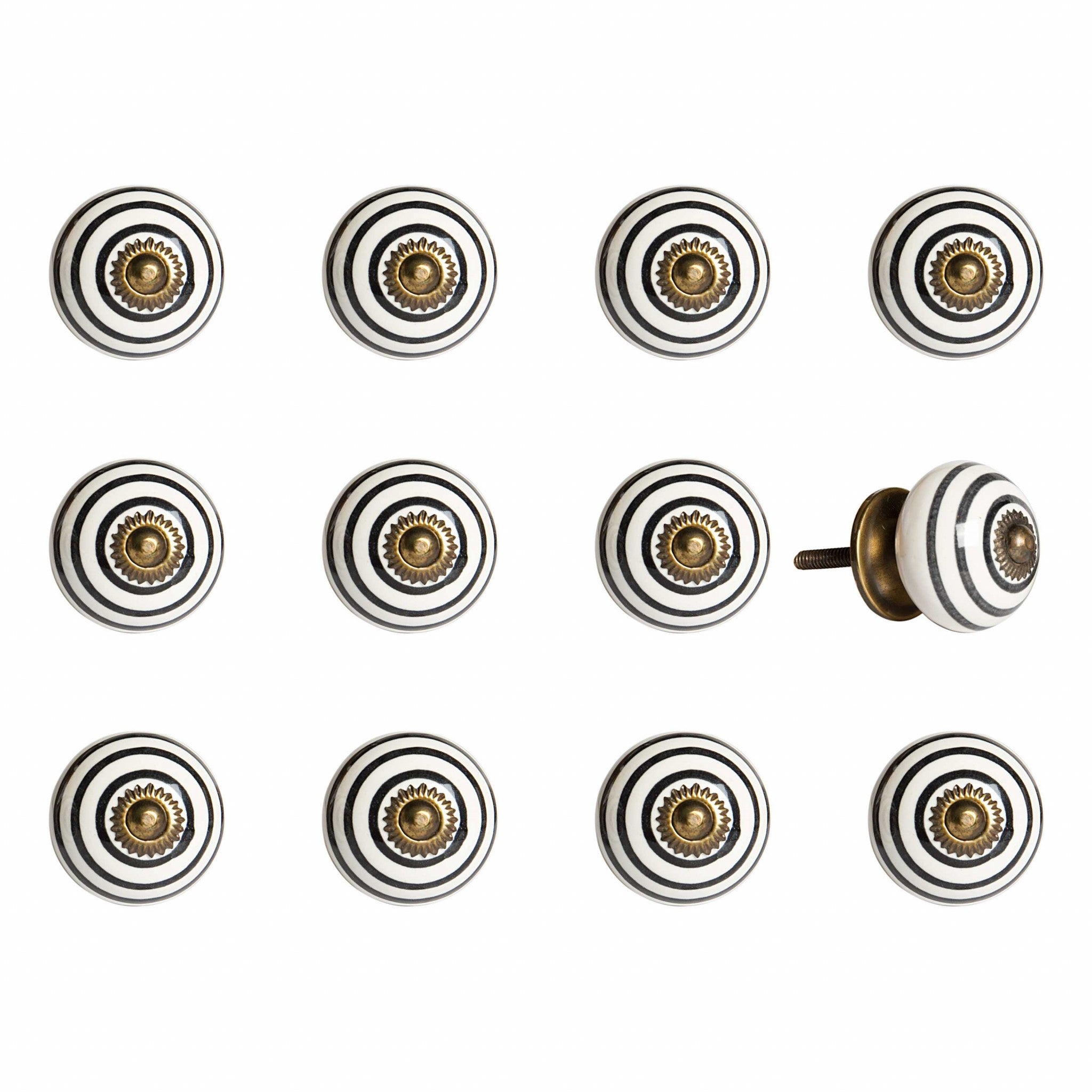 1.5" X 1.5" X 1.5" Ceramic Metal Multicolor 12 Pack Knob - Minihomy